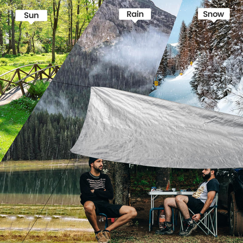TICONN Heavy Duty Tarp Cover, Extra Thick Tarps Waterproof Tear and Rip Proof UV Resistant Tarpaulin with Reinforced Grommets and Edges (5.5 Mil, 6'x8') 6'x8' Blue-5.5 Mil