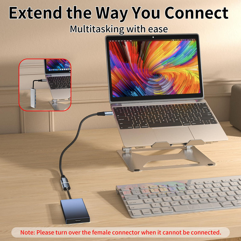 USB-c Extension Cable Long 10FT Compatible with Thunderbolt 4 Extension Cable high Speed 40Gbps Data Transfer, USB c Male to Female, 8K Display/Video 100W, for Docking Station 10ft/3M