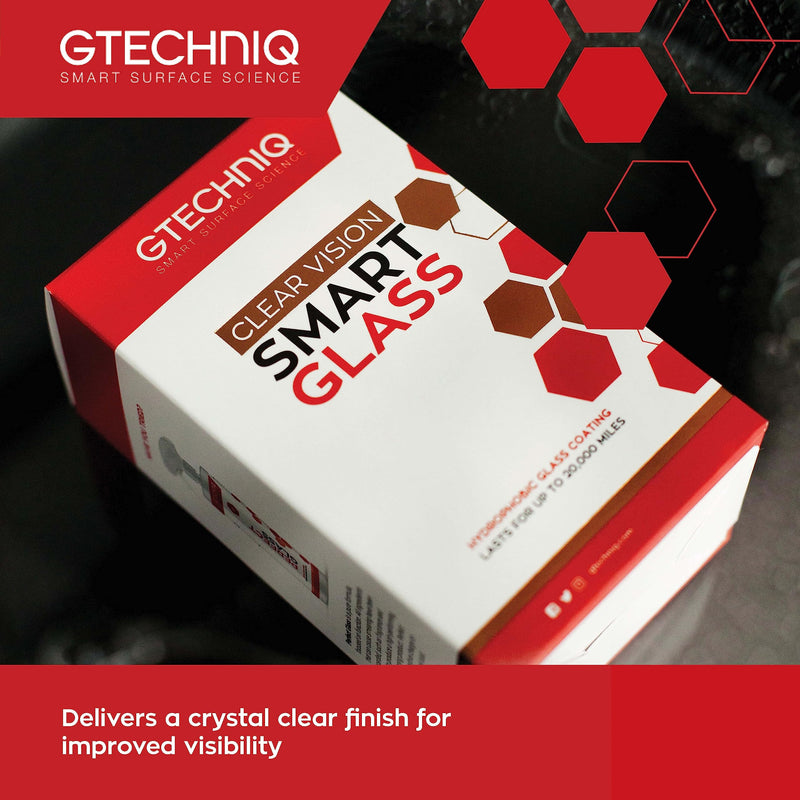 Gtechniq G1 Clear Vision Smart Glass 100ml - Hydrophobic Bonded Layer Improves Visibility, Reduces Smears, Repels Water, Easy to Clean - Lasts for 20,000 Miles, Perfect for Car Windscreen and Windows