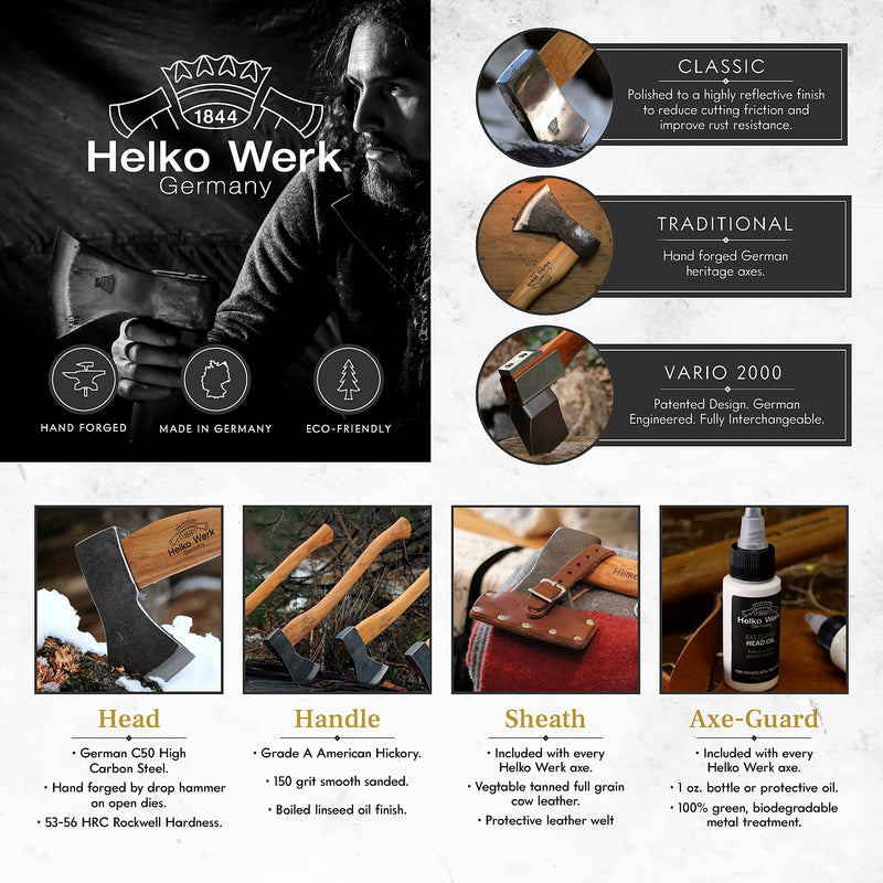 Helko Werk Dual Grit Axe Sharpening Stone - Axe Sharpener and Axe Puck, Machete Sharpener Hatchet Sharpener Dual 120 grit and 320 grit, Lightweight Field Sharpener for Axes (Sharpening Stone) #22100 Sharpening Stone #22100