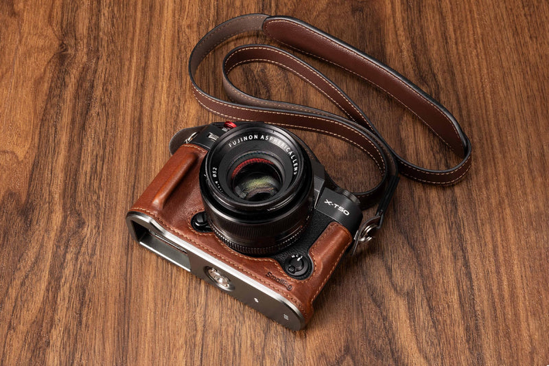 SMALLRIG Half Leather Case Kit for FUJIFILM X-T50 with Shoulder Strap | Style Camera Case with Aluminum Alloy Frame Brown
