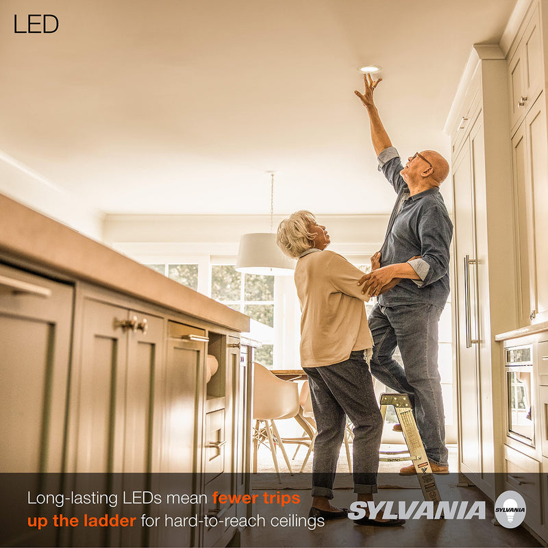 Sylvania 8" Slim Microdisk Recessed LED Downlight Kit, Dimmable, 20W, 5 CCT Color Selectable (2700K/ 3000K/ 3500K/ 4000K/ 5000K), Wet Rated, 90 CRI - 1 Pack (61407) 5cct in One (2700k/3000k/3500k/4000k/5000k) 1 Count (Pack of 1)