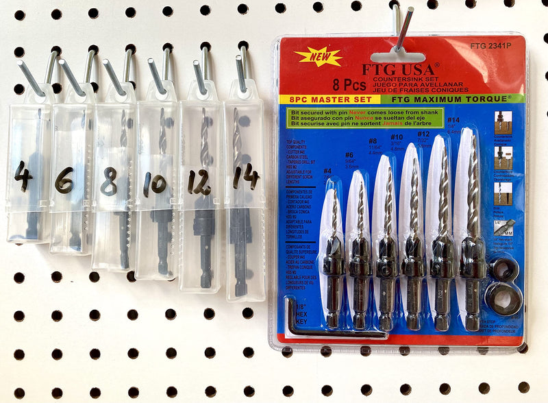 FTG USA Storage Container 6 Piece Extendable Plastic Box Used as Storage Case for Countersink and Replacement Drill Bits Small Size Boxes