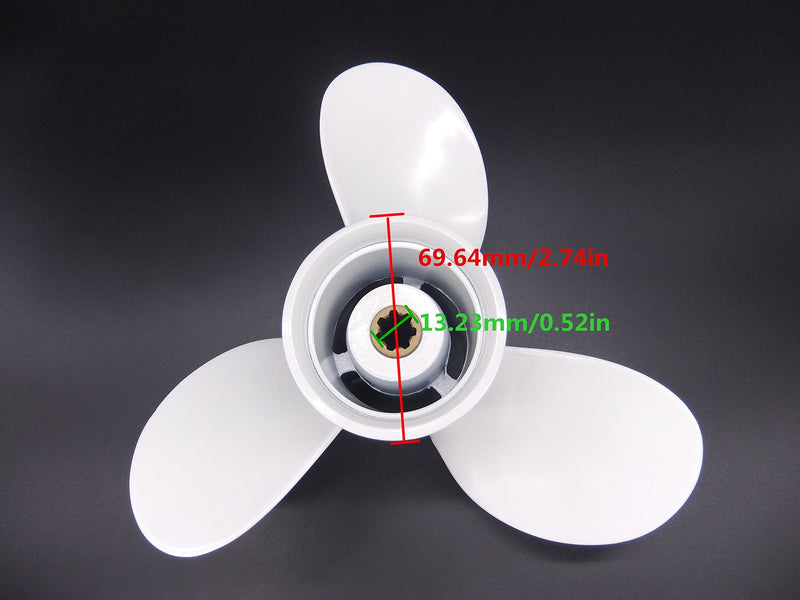 SouthMarine Outboard Motor Aluminum Alloy Propeller 8 1/2 x 7 1/2-N for Yamaha 6hp 8hp 9.9hp F6 F8 F9.9 Boat Engines 6G1-45943-00-EL 6G1-45943-00-00 8.5x7.5