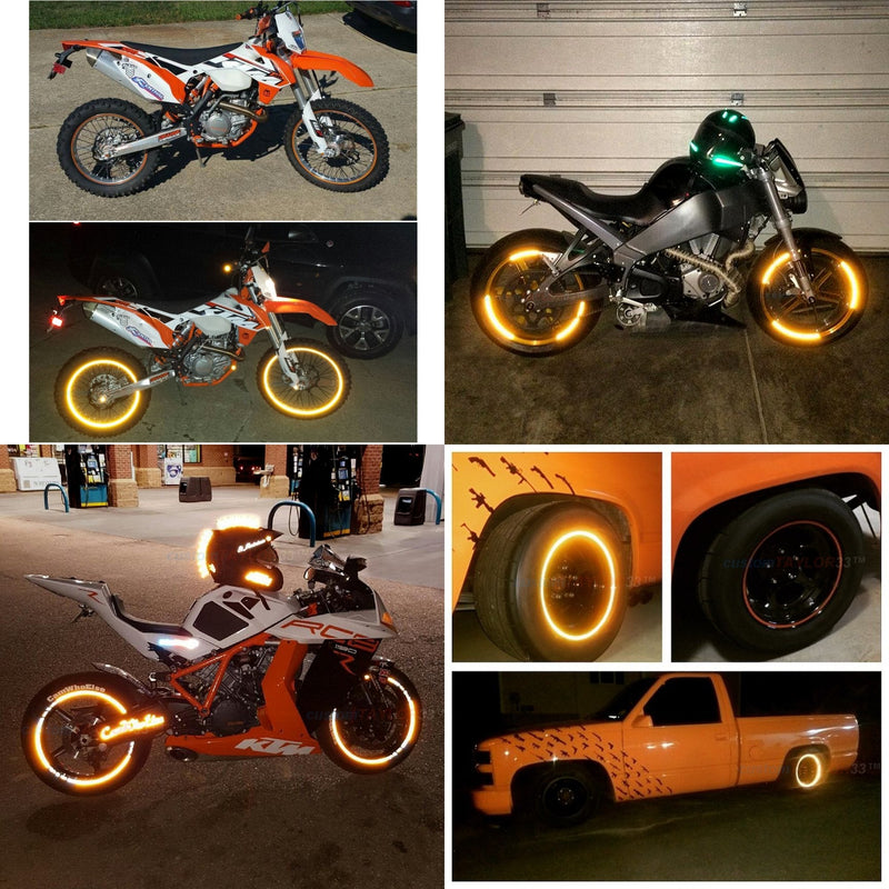 customTAYLOR33 (All Vehicles Orange High Intensity Grade Reflective Copyrighted Safety Rim Tapes (Must Select Your Rim Size), 17" (Rim Size for Most SportsBikes) 17" (Rim Size for Most SportsBikes)