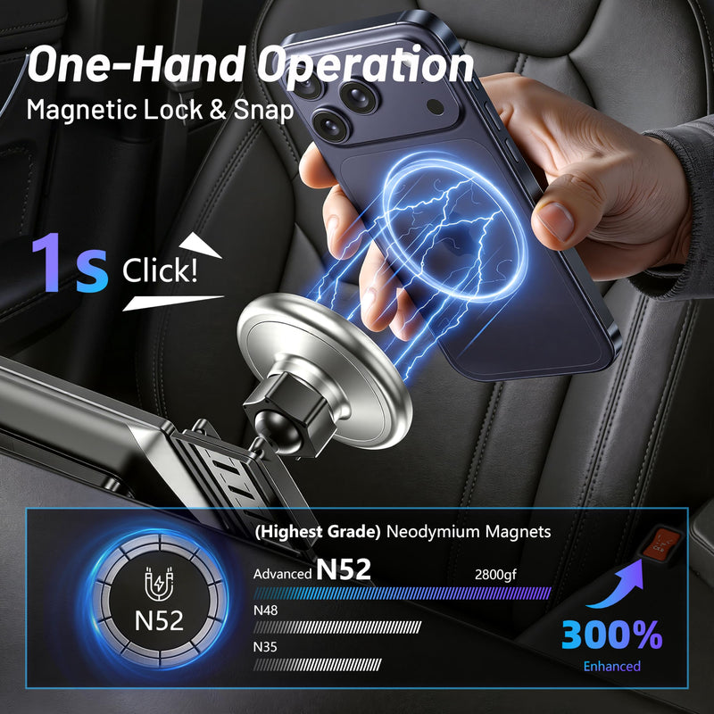 Car Phone Holder for Mazda CX5 (2021-2025, 10.25" Screen Only), MagSafe Car Mount Charger, Magnetic Phone Holder, 15W Wireless Charging, 360° & Hands Free, with Storage Box, CX-5 Interior Accessories Mazda CX5 | 2021-2025
