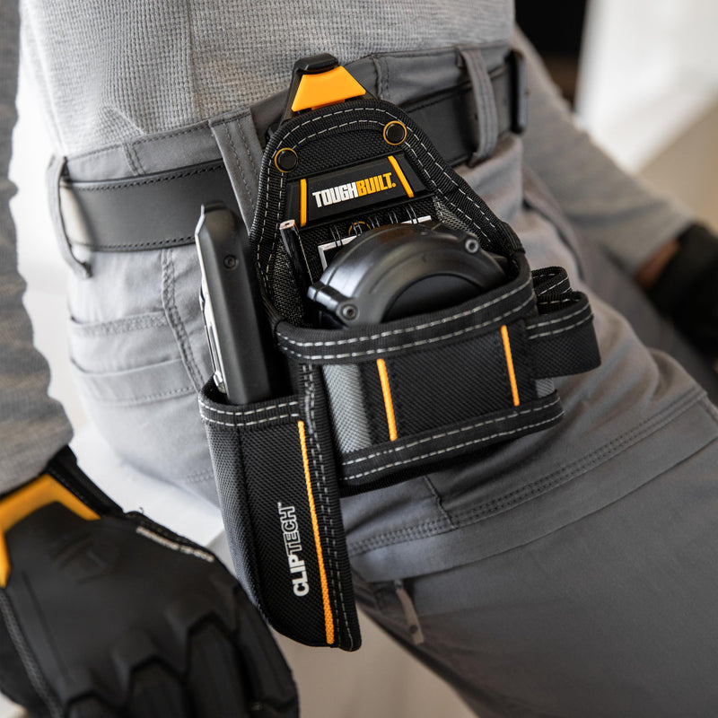ToughBuilt ClipTech Series - Utility Pouch, Heavy-Duty Tool Pouch with Multiple Pockets, Secure Attachment & Storage for Jobsite Use Framer Pouch
