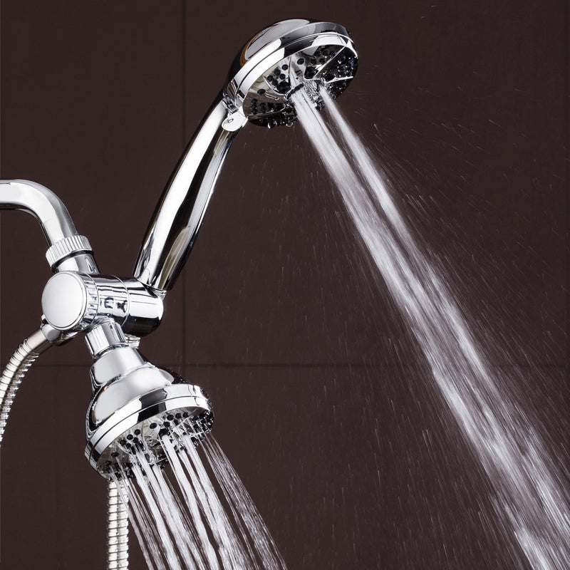 AquaDance Total Chrome High Pressure 3-way 48-setting Rain – Handheld Shower Head Combo – Angle Adjustable, Anti-Clog Jets, Tool-Free Installation - USA Standard Certified – Top U.S. Brand