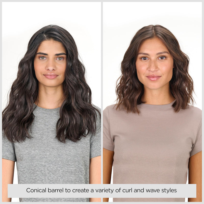BaByliss Ceramic Curling Wand Pro - 13-25mm Hair Curler for Natural Waves and Curls, Ceramic, 5 Heat Settings 150°C to 210°C, Grey & Black, 2285CU