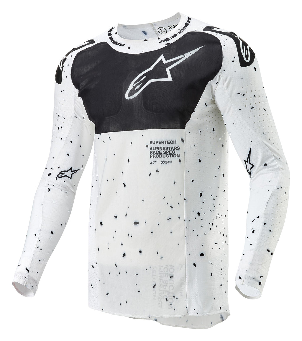 Alpinestars 3763424-21-L: Supertech Spek Jersey White/Black Lg Large