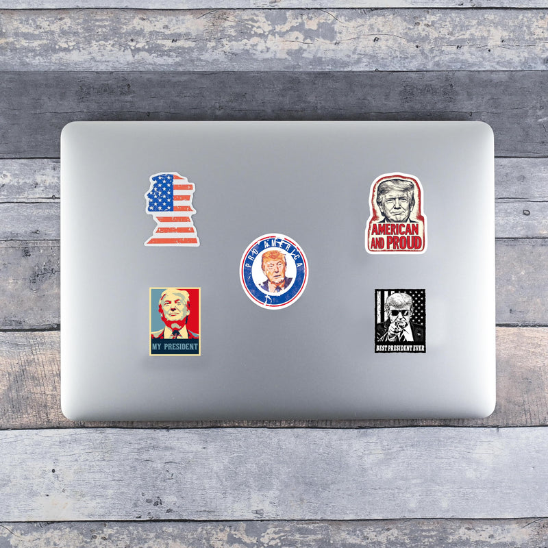 100 Pack President Stickers, American Graphic Picture Decal for Laptop, Phone, Vehicle, Water Bottle
