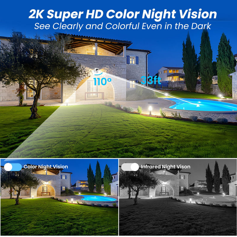 2K Security Cameras Wireless Outdoor, Free Cloud Storage, Integrated Spotlight & Siren, AI Motion Detection, 2-Way Audio, 1-6 Months Battery Life, Cameras for Home Security Support 5GHz WiFi, IP66 1 Pack