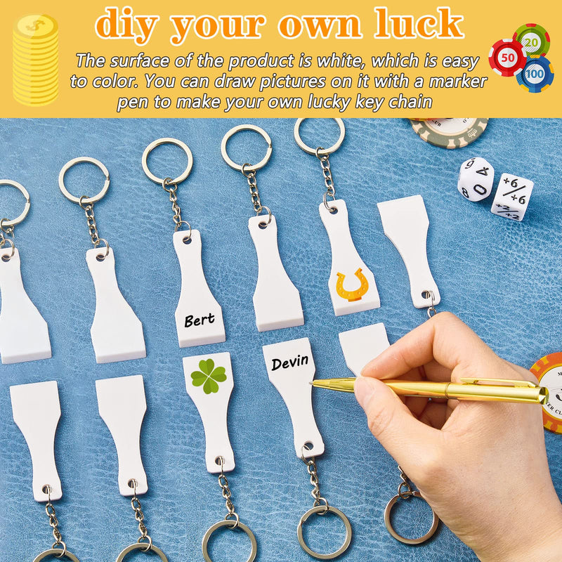 50 Pcs Scratcher Tool Plastic Scraper Tool Keychain Scoop Shape Lotto Scratcher Keyring Gambler Lucky Gift for Tickets Stickers Labels Films Sublimation Multifunction