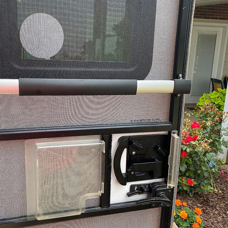 NOVINO RV Screen Door Slide 4701-00 for Dexter RH Right Hand Series 5050 Radius Corner Upgraded Screen Door,Clear Plexiglass RV Screen Door Slide and 4700-00 Stopper