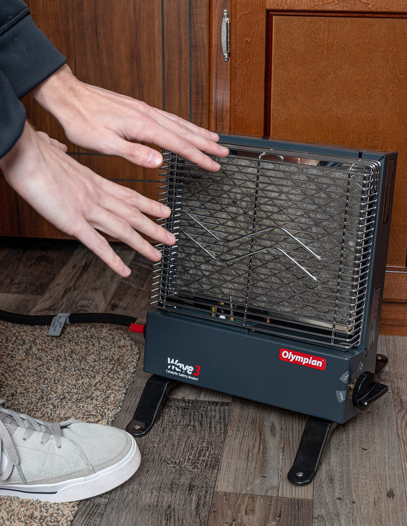 Camco Olympian Wave Heater Leg Stands - Converts Your Olympian Wave Heater into a Portable Style Heater , Fits All Olympian Wave Heaters: Wave 3, Wave 6, Wave 8 - 2 Pack (57701)