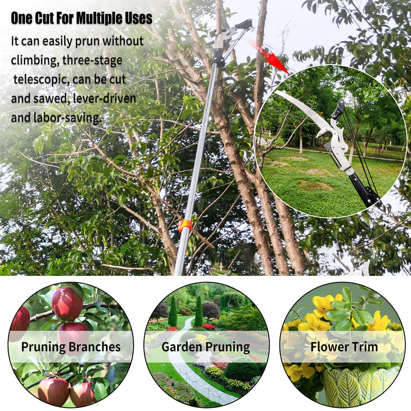 BAYTORY Extendable Tree Pruner Shears Head and Saw without Pole | High-Altitude 4 Pulleys Save Half of Your Effort, Pruning Trimmer Clipper for Plant Gardening Trimming Tool