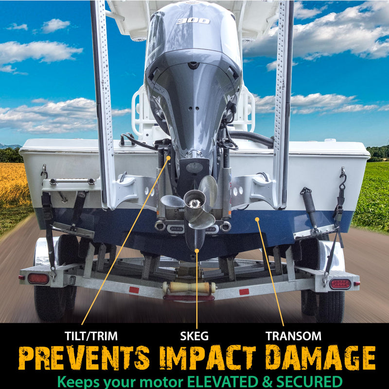 Mangrove Products: Transom Saver, Outboard Motor Support, 3 Ram Wedge, Accessories for Pontoon Boats Glow (1 Pipe)