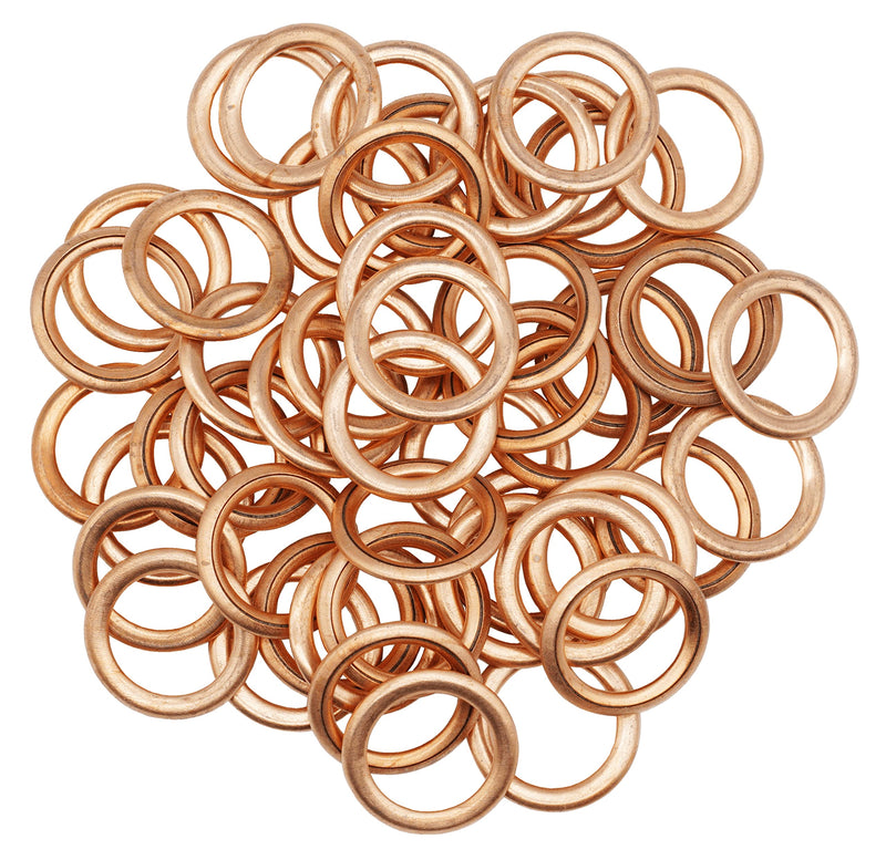 50PCS Oil Drain Plug Gasket,Copper Crush Washers M14 Fit Audi A3 A4 A5 A6 A7 A8 Q3 Q5 Q7 TT RS7 VW Jetta Passat Golf CC Replace N0138157 M14 N0138157 (Copper/Audi/VW/50PCS)
