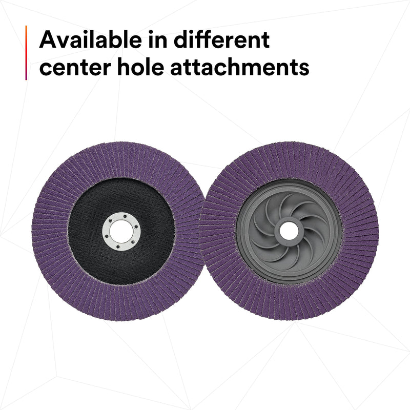 3M Flap Disc 769F, Type 27, 80+, 4-1/2 in x 7/8 in, High Performance Abrasive, Ceramic Precision-Shaped Grain Grinding and Finishing Disc, Carbon Steel, Stainless Steel 4.5 in x 7/8 in T27, 80+