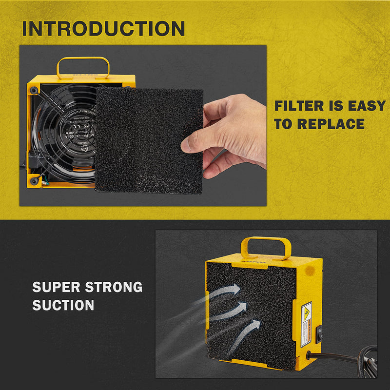 KOTTO Solder Smoke Absorber Remover Fume Extractor Smoke Prevention Absorber DIY Working Fan for Soldering Station (Yellow) yellow