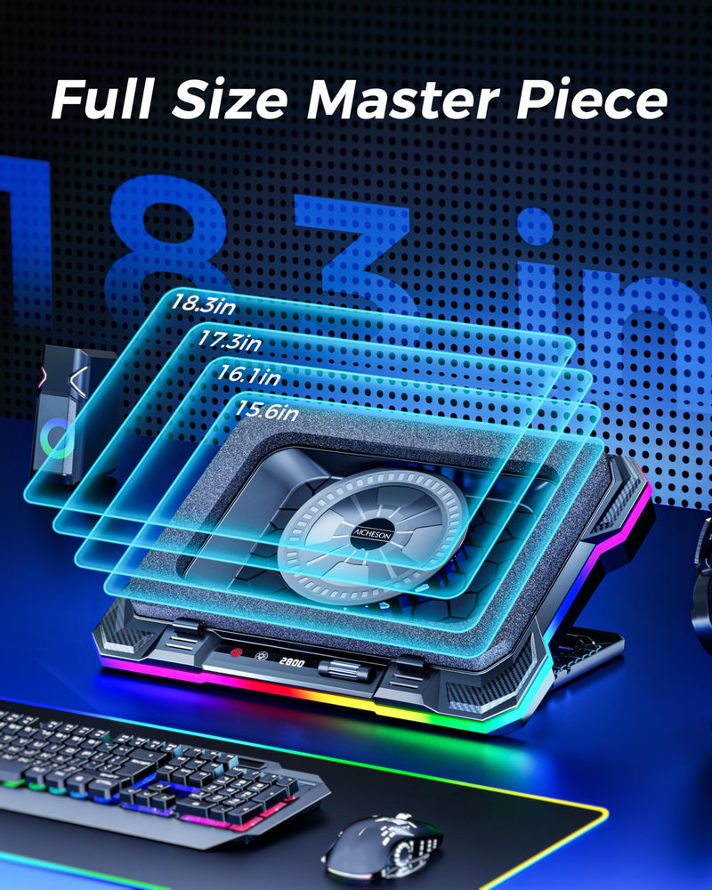 AICHESON 003 Blue Laptop Cooler Pad and K1 12V Gaming Laptop Cooling Pad Set