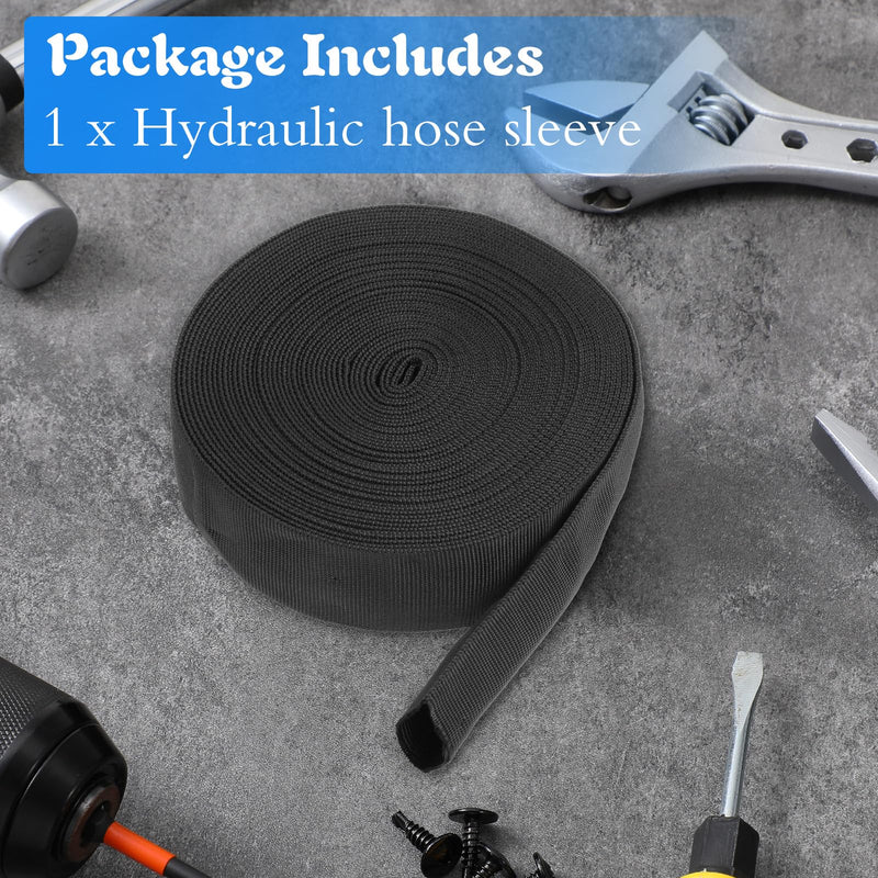 33 FT Nylon Hydraulic Hose Protector Sleeve Black Protective Cover Hose Sheath Hydraulic Hoses Wrap Cable Sleeve Torch Cutting Wire Cable Cover Management Wrap for Cord Tig (2 Inch Id)