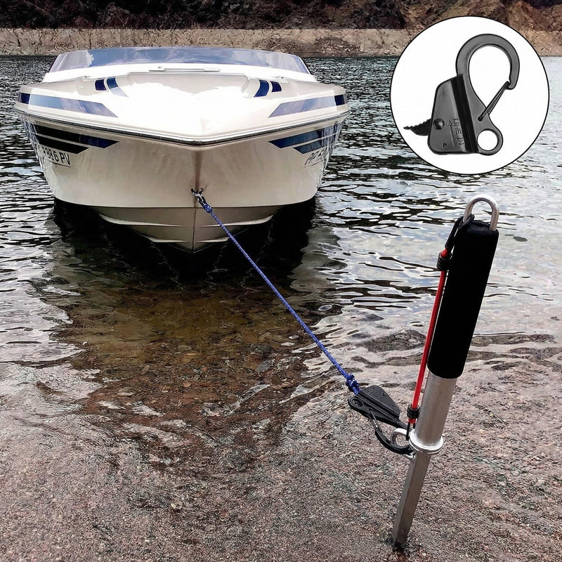Leero 2PCS/4PCS Stainless Steel Anchor Hook, Load Capacity 8,000 lbs Boat Anchor Hook, Boat Anchor Hook Clip for 3/8“ - 5/8” Boat Anchor Rope with Quick Release for Small Boat Pontoons and Kayaks 2 Pack
