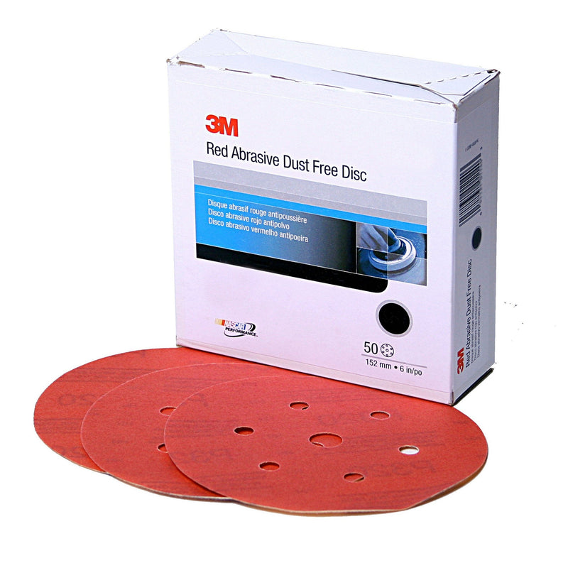 3M Hookit Red Abrasive Disc, 01295, 5 in, 320+ Grit No Hole, Pack of 50 for Auto, Primer, E-Coat Sanding Grade :P320 Number of Holes :No Holes Diameter: 5