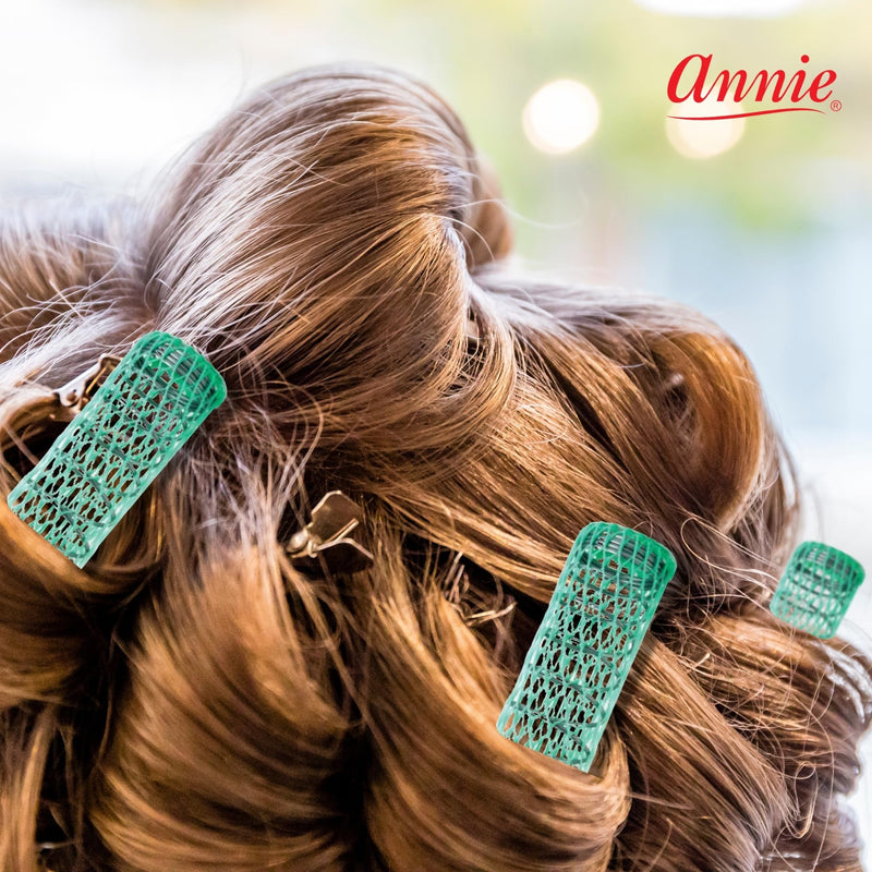 Annie Wire Mesh Rollers – Medium 7/8 Inch Hair Curlers for Defined Curls & Waves, Heatless Styling Tools for All Hair Types – 12 Count (Green)