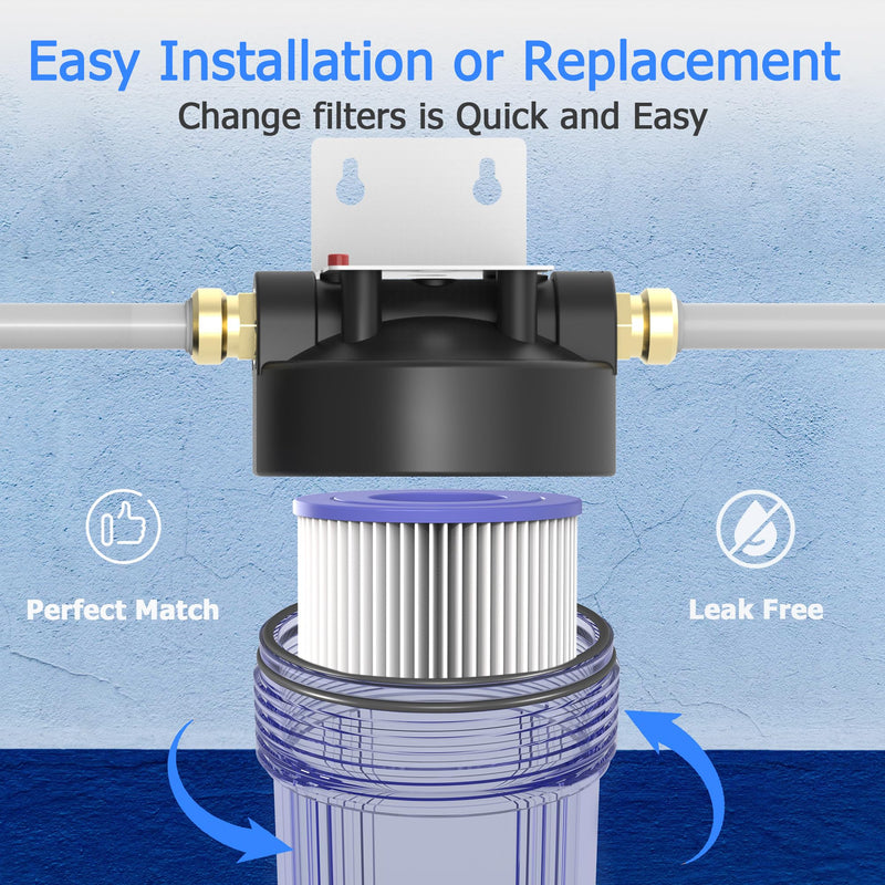 20 Micron Whole House Water Filter Cartridge, Pleated Sediment Filters for Well Water, Universal Replacement for Any 10 inch RO Unit - 10" x 2.5" Cartridges - Pack of 6 6 Pack 20 Micron