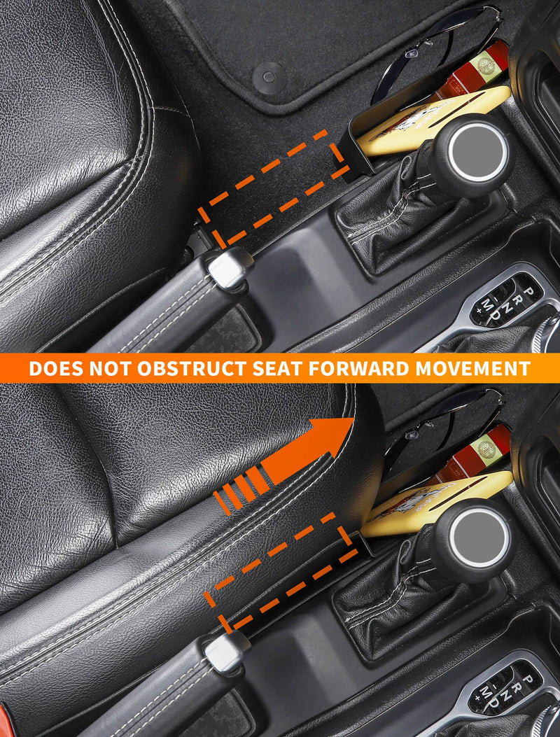 Savadicar GT-2 Shifter Storage Box, Gear Shift Console Side Tray Organizer Compatible with 2018-2025 Jeep Wrangler JL JLU 4XE & Gladiator JT, Interior Storage Accessories, Black, 1 PC Standard No Pattern