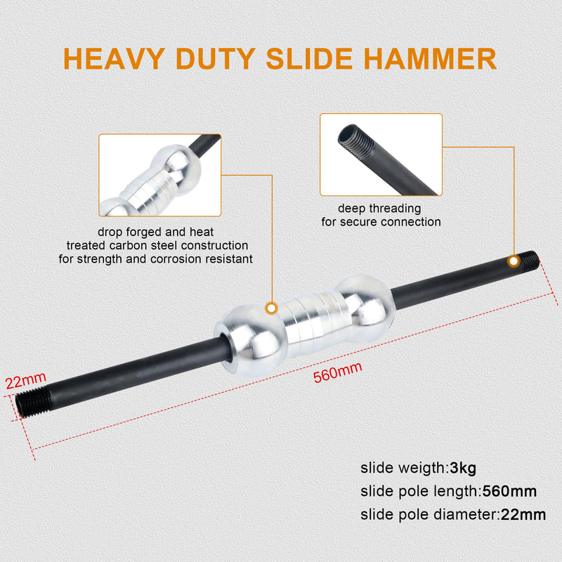 13PC Dent Puller with Slide Hammer Auto Body Truck Repair Tool Kit Set, Heavy Duty Auto Body Dent Repair Tool Kit, Automotive Dent Remover