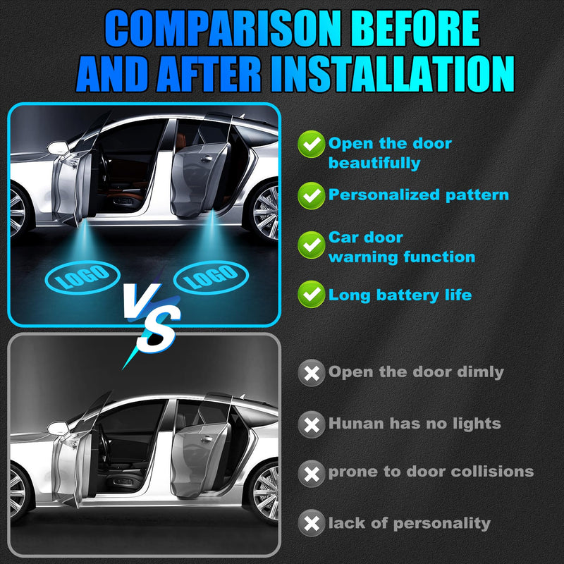 Car Door Lights,Door Lights Logo Projector Rechargeable,Car Door Projector Lights,HD Car Welcome Light for Cars Use at Night 2pcs. (for American Flag) for American Flag