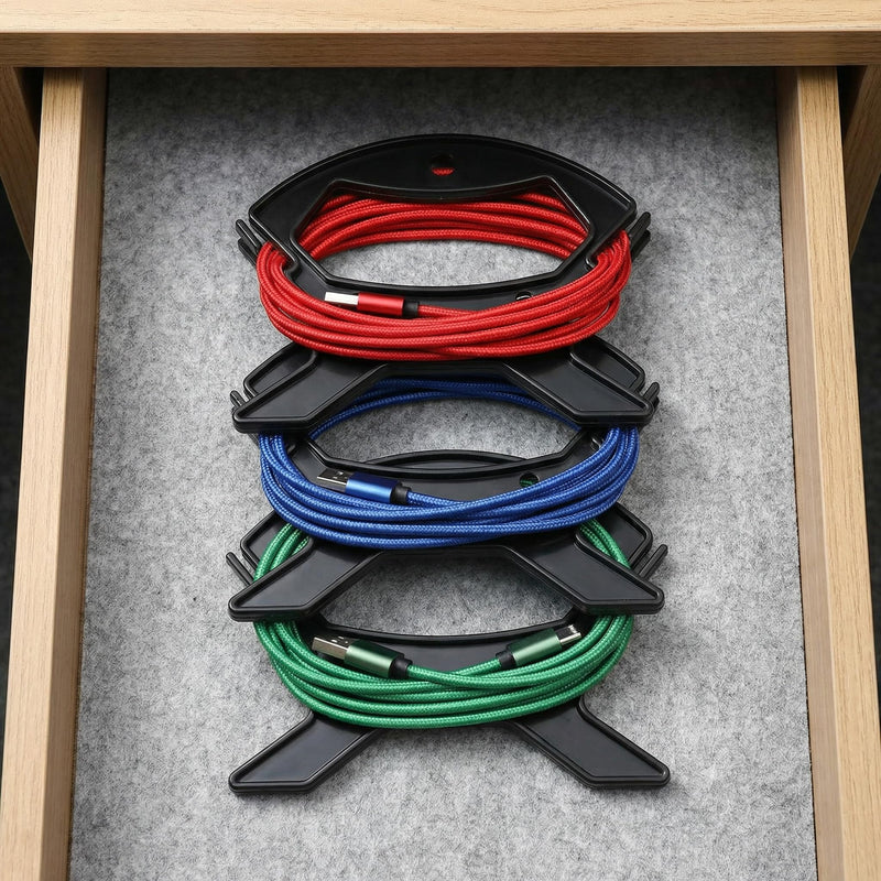 Toyvian Cord Winder Cable Organizer Set, 13pcs Compact USB Charging Cable Storage Case Tangle-Free Earbud Wrap Phone Cord Management Reels Portable Travel Wire Holder for Home Office
