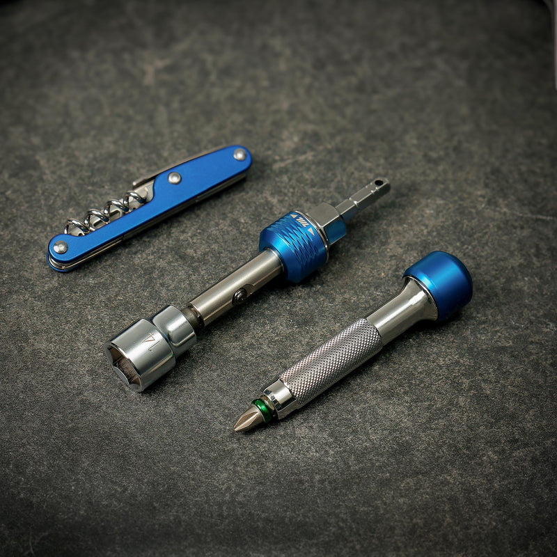 711L Inline Ratchet Driver HEX- Compatible with Standard 1/4 inch Interchangeable Screwdrivers and 14mm Socket - For High Torque Heavy Duty Use