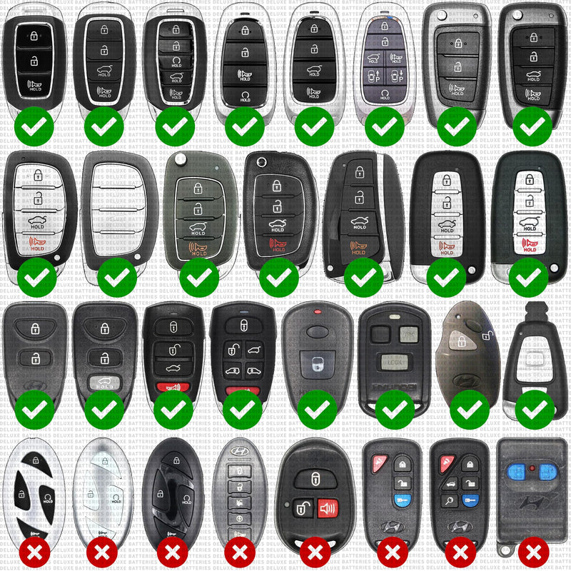 Key Fob Battery Replacement for Hyundai (Elantra Sonata Santa Fe Tucson Palisade Kona Accent Santa Cruz Venue Genesis Ioniq Azera Veracruz) Remote Fob (Check Fitment Guide)
