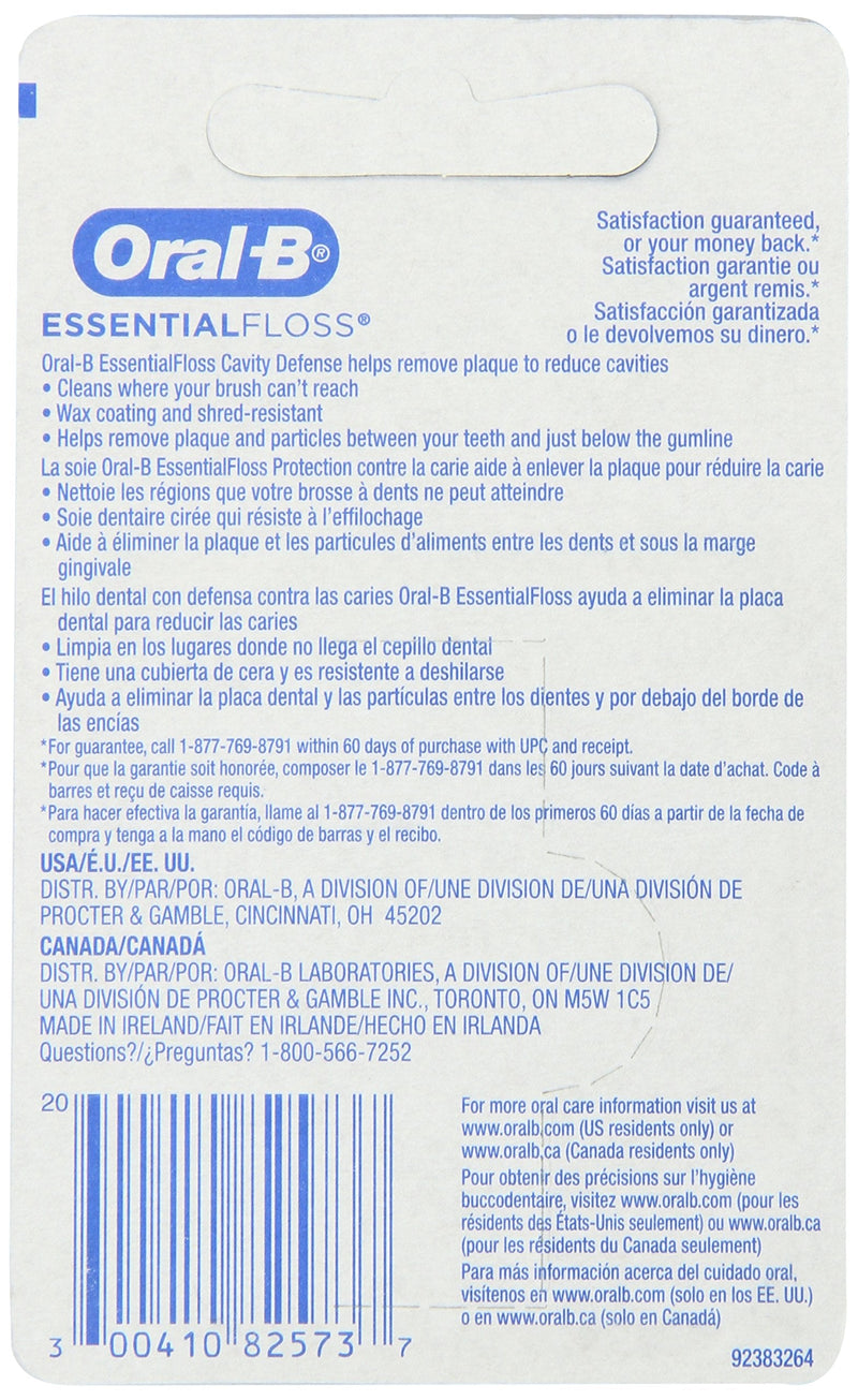 Oral-B Dental Floss, Essential Floss, Mint, Waxed, 54 Yd (Pack of 24)