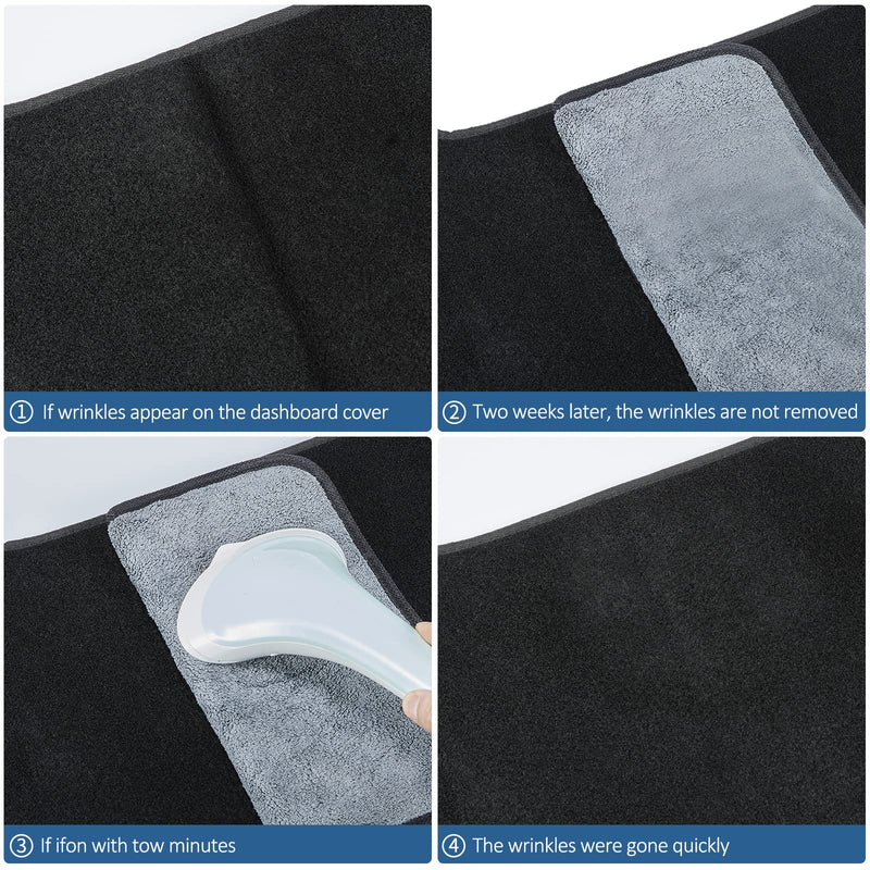 Dashboard Dash Cover Mat Carpet Compatible with 07-14 Chevy Tahoe Suburban Denali Avalanche GMC Yukon/XL,07-13 Chevy Silverado Sierra Without Dash Speaker and Only One Glove Box(Airbag box can open) 07-14 Chevy&GMC(2)