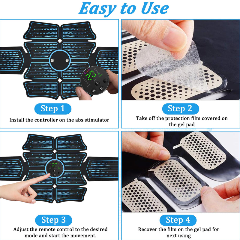 ABS Stimulator Muscle Toner，AB Machine for Abdomen/Arm/Leg，Muscle Stimulator for Muscle Growth, Ab Toning Belt Muscle Stimulator for Men and Women 1 Pack