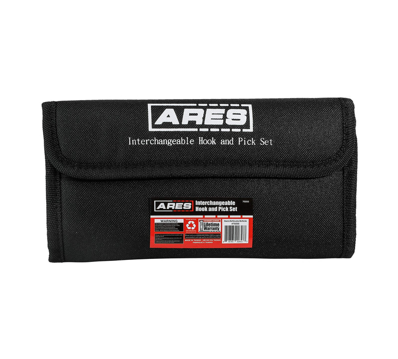 ARES 70255 - Interchangeable Hook and Pick Set - 6-Piece Set Includes Convenient Storage Pouch - Chrome Vanadium Steel Shafts - Easily Remove Hoses, Gaskets and More