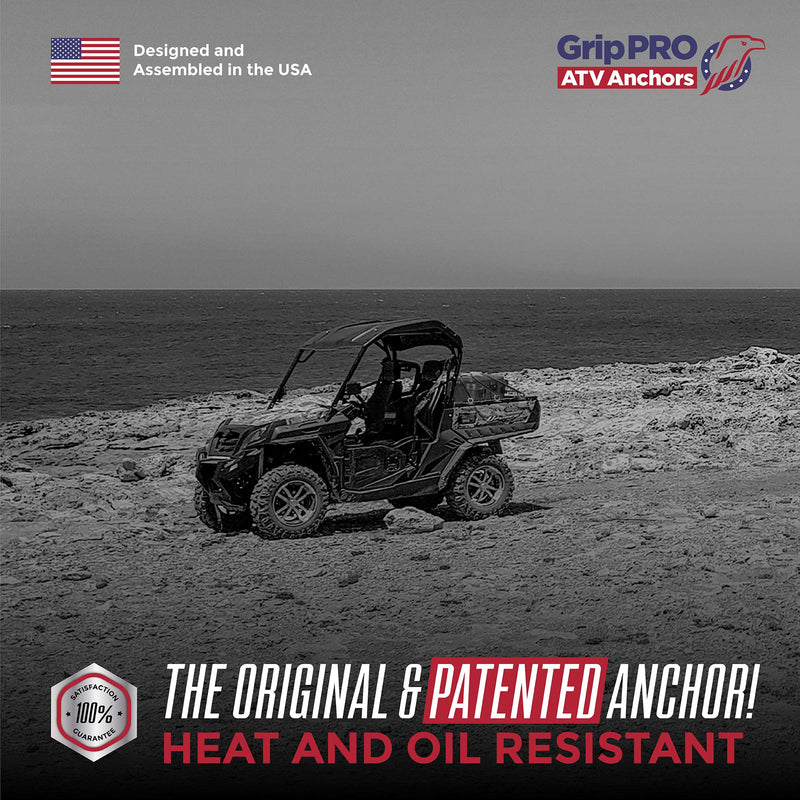 GripPRO ATV Anchors Fits Polaris Ranger Lock & Ride Tie Down System - Set of 6 Eyebolt-Style Bed Anchors for Cargo, Toolbox & Gear - ATV Accessories for Ranger 1000 XP, 570, Crew, General - NOT RZR