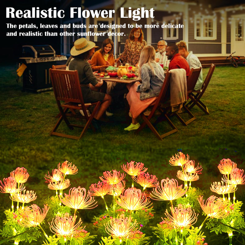 SunKite Solar Garden Lights, Solar Flowers Lights with Glowing Flowers & Stems, Outdoor Stake Decorative Lighting Waterproof for Garden,Yard Patio Pathway Decor,Gift for Mother（4 Pack） 4