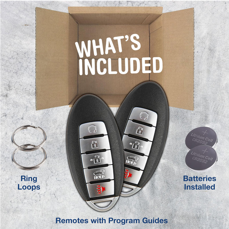 [AUSTRALIA] - KeylessOption Keyless Entry Remote Starter Smart Car Key Fob for Nissan Armada Infiniti QX80, QX56, CWTWB1G744 (Pack of 2)
