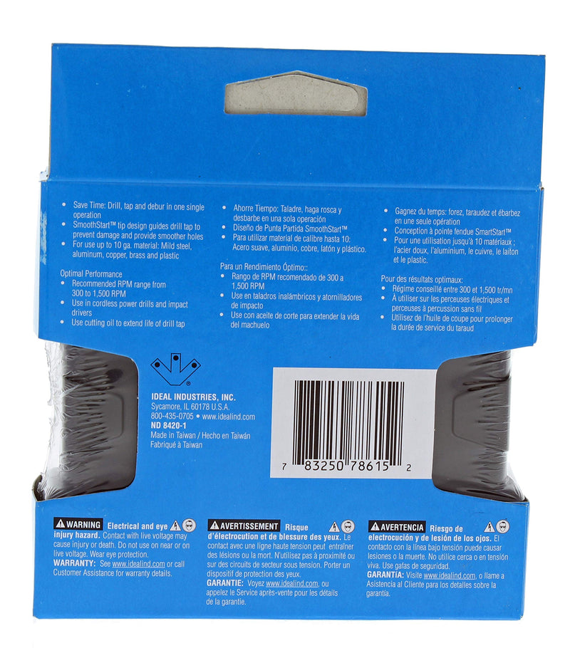 Ideal Electrical 36-600 Standard Drill/Taps - (8 Piece) 1/4 in. Hex Shank, Drilling, Tapping, HSS Bit Kit