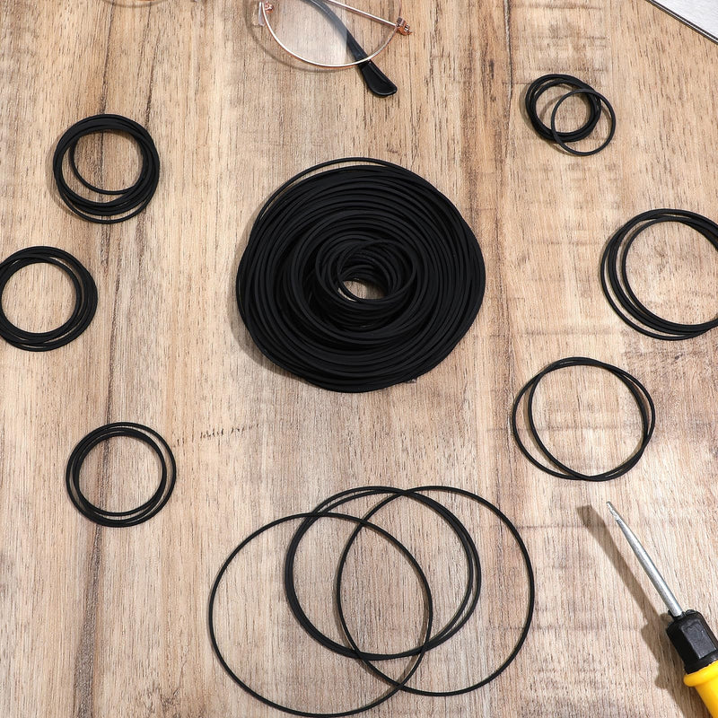 150pcs Cassette Belts,VCR Belts, Record Player Belt Replacement 20-120mm, Repair and Maintenance Hybrid Flat Cassette Player Belt, for DVD CD LD VCR Repeater Drive 1mm Width