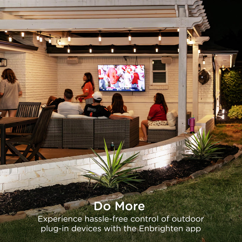 Enbrighten Vibe Outdoor Dual‑Outlet Wi‑Fi Matter Smart Plug, 2.4GHz, No Hub Required, Compatible with Alexa, Google Assistant and Apple HomeKit, Dual Grounded Plug‑in Outlets, 81912-TS1 Outdoor Dual-Outlet