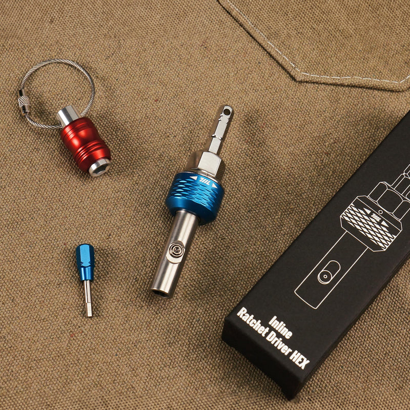 711L Inline Ratchet Driver HEX- Compatible with Standard 1/4 inch Interchangeable Screwdrivers and 14mm Socket - For High Torque Heavy Duty Use