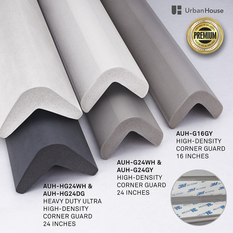 urbanhouse Ultra High-Density Heavy Duty Corner Guard Edge Protector & Bumper for Parking Garages, Workshops and Warehouses - Dark Grey, 24 Inches - 1 Each Large