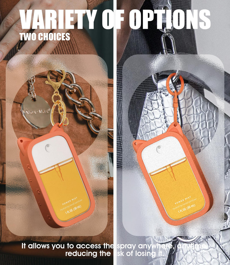 Sonnorel Silicone Case Compatible with Touchland Hand Sanitizer Spray (Fit for 1 FL OZ/30 mL Ver) Light Orange