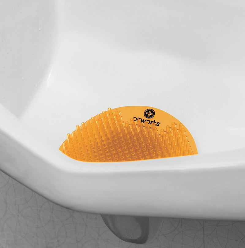 AirWorks AWSFUS231-BX Splash Free Urinal Screen, Citrus Grove, Light 0.22 lb., 8" Height, 6" Width, Orange (Pack of 10) Light Orange Citrus Grove